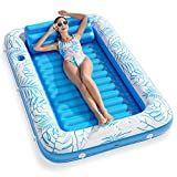 Inflatable Tanning Pool Lounger Float – Jasonwell 4 in 1 Sun Tan Tub Sunbathing Pool Lounge Raft Floatie Toys Water Filled Tanning Bed Mat Pad for Adult Blow Up Kiddie Pool Kids Ball Pit Pool (L)