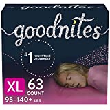 Goodnites Nighttime Bedwetting Underwear, Girls’ XL (95-140 lb.), 63ct, FSA/HSA-Eligible