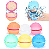 98K Reusable Water Balloons Self Sealing Easy Quick Fill, Splash Water Balls Summer Fun Outdoor Toys for Kids Ages 3+, Water Games for Boys Girls Outside Play, Backyard Swimming Pool Party (6 PCS)