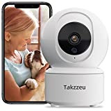 Takzzeu 3MP Baby Monitor, Wireless Cameras for Home Security, 360-degree Wi-Fi Indoor Dog Smart Camera, Motion Detection for Baby and Pet Monitor, Night Vision, 2-Way Audio, Cloud & SD Card Storage