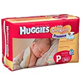 Huggies Diapers Little Snugglers Preemies Diapers Fits Up to 6 lbs Size P Cs of 180 (6/30)