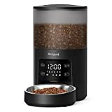 Molypet Automatic Cat Feeders with Timer – 4L Cat Food Dispenser of 6 Meals with 10S Voice Recorder and Desiccant Bag, Support Dual Power for Cats and Dogs