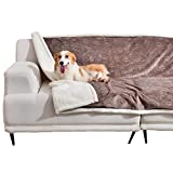 Qeils Dog Blankets for Medium Dogs – Waterproof Cat Blanket – Sherpa Fleece Puppy Blanket, Soft Plush Reversible Throw Protector for Bed Couch Car Sofa, 50″X60″, Taupe