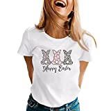 Womens Spring Summer Easter Printed Short Sleeve O Neck T Shirt Top Wine T Shirt Women Dollar Store Items Lightning Deal Loose Shirts for Women Trendy