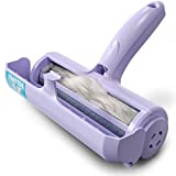 DELOMO Pet Hair Remover Roller – Dog & Cat Fur Remover with Self-Cleaning Base – Efficient Animal Hair Removal Tool – Perfect for Furniture, Couch, Carpet, Car Seat, Purple