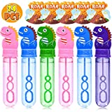 Winrayk 24Pcs Dinosaur Bubble Wands for Kids Bubbles Party Favors Mini Bubbles Bulk Easter Valentines Day Prizes Goodie Bag Stuffers Summer Dinosaur Birthday Party Supplies Favors (with 24 Gift Card)