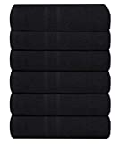 Pristine Linen Bath Towels, 100% Cotton Black, 24×48 Inches Towels for Bathroom, Pool Towels, Large Quick Drying Hotel Towels, Gym Towels, Towels for Spa, Pack of 6, Ideal for Every Day use