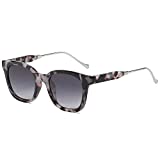 SOJOS Classic Square Polarized Sunglasses for Women Men Retro Trendy UV400 Sunnies SJ2050, Black Tortoise/Grey