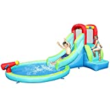 ACTION AIR Inflatable Waterslide, Bounce House with Slide for Wet and Dry, Kids Backyard Waterpark for Summer Fun, Water Gun & Splash Pool, Durable Sewn with Extra Thick Material, Love for Kids