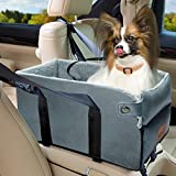 Sakgos Dog Car Seat Pet Supplies, Dog Booster Seat for Small Dogs, Center Console Dogs and Cats Car Seat with Fixed Velcro and Straps, Fits SUV, Home, Travel