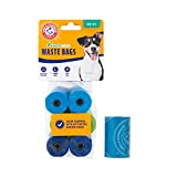 Arm & Hammer Easy-Tear Disposable Dog Poop Bag Refills, Fresh Scent Odor Control, Assorted Colors, 90 Dog Poop Bags 7 x 2.5 Inches