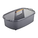 Casabella Plastic Multipurpose Cleaning Storage Caddy with Handle, 1.85 Gallon, Gray and Orange