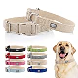 DCSP Pets Dog Collar – Heavy-Duty Dog Collar for Small Dogs, Medium and Large – Eco-Friendly Natural Fabric – Durable and Skin-Friendly – Soft Dog Collar for All Breeds – Large, Khaki