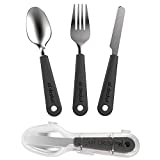 Travel Utensils with Case, Travel Silverware Cutlery Lunch Eating Set, 3pc Stainless Steel Knife, Fork, Spoon Ideal for Lunch Box, Picnic and Traveling