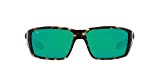 Costa Del Mar Men’s Fantail Pro Fishing and Watersports Polarized Rectangular Sunglasses, Matte Wetlands/Green Mirrored Polarized-580G, 60 mm