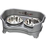 Neater Feeder Express for Small Dogs – Mess Proof Pet Feeder with Stainless Steel Food & Water Bowls – Drip Proof, Non-Tip, and Non-Slip – Gunmetal Grey