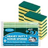 24 Count Heavy Duty Scrub Sponges Kitchen,Small Dish Sponges for Kitchen,Household Cleaning,3.5″X2.1″X0.9″