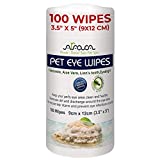 Arava Pet Eye Wipes – for Dogs Cats Puppies & Kittens – 100 Count – Natural and Aromatherapy Medicated – Removes Dirt Crust and Discharge – Prevents Tear Stain Infections & Irritations – Soft & Gentle