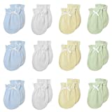 TL Care Newborn Baby 100% Cotton Scratch Free Mittens, for Boys