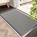 Hreasky Indoor Door Mat, Upgrade Indoor Outdoor Mats for Home Entrance, Garage, Patio, Easy Clean Floor mat, Anti Slip, Durable & Washable, Low Profile Shoes Scraper, 17″x 30″, Gray