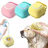 Summer Silicone 2 in 1 self Cleaning pet Grooming Shower Brush Shampoo Dispenser Massage Dog Bath Brush