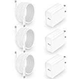 [Apple MFi Certified] iPhone Super Fast Charger, Kindtoy 3Pack 20W PD USB-C Power Wall Charger with 3Pack 6FT Type C to Lightning Quick Charge Cord for iPhone 14 13 12 11 Pro Max/XS/XR/X/iPad/AirPods