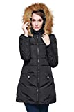 Orolay Women’s Down Jacket with Faux Fur Trim Hood Black M