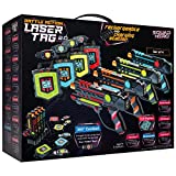 Rechargeable Laser Tag 360° Sensors + LCDs – Set of 4 – Gift Ideas for Kids Teens and Adults Boys & Girls Family Fun – Cool Teenage Christmas Lazer Group Activity – Teen Gifts Ages 8+ Year Old Boy