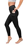 Yogalicious High Waist Ultra Soft Ankle Length Leggings with Pockets – Black – Small