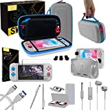 Orzly Switch Lite Accessories Bundle – Case & Screen Protector for Nintendo Switch Lite Console, USB Cable, Games Holder, Grip Case, Headphones, Thumb-Grip Pack & More (Gift Pack – Z&Z Edition)