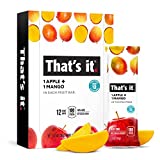 That’s it. Apple + Mango 100% Natural Real Fruit Bar, Best High Fiber Vegan, Gluten Free Healthy Snack, Paleo for Children & Adults, Non GMO No Sugar Added, No Preservatives Energy Food (12 Pack)