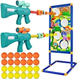 Bottleboom Shooting Game Toys for Boys Age 5 6 7 8 9 10+ Years Old,Foam Popper Guns for 2 Player,Electric Shooting Target & Air Blaster with 24 Foam Bullet Balls Birthday Gift for Kids Girls