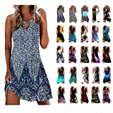 RKSTN Dresses for Women 2023 Sale Clearance, Lightning Deals of Today Prime My Orders Summer Casual Sleeveless Boho Tshirt Dresses Cold Shoulder A Line Beach Sundresses Cute Floral Dresses