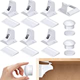 Child Safety Magnetic Cabinet Locks 6 Pack+2 Keys-AOSITE Baby Proofing Magnetic Drawer Locks for Kitchen with Adhesive No Drilling or Screws Fixed, 4 Baby Safety Cabinet Locks for Knobs