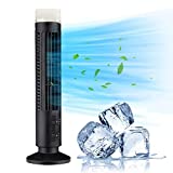 Ke1Clo Oscillating Fan Desk Tower Fan – 2 Gears Speeds, Small Cooling Fan Stand up Fan with Lights, Fans for Home Bedroom/Living Room/Office