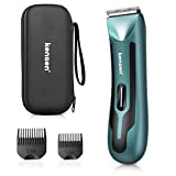 kensen Body Hair Trimmer for Men, Electric Groin Hair Trimmer, Rechargeable Ball Shaver Groomer, Replaceable Ceramic Blade Heads, Waterproof Wet/Dry Clippers, Male Pubic Hair Hygiene Razor (Green)