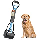 PPOGOO Non-Breakable Pooper Scooper for Large Medium Small Dogs with 24.3inch Long Handle High Strength Material Durable Spring, Easy Grass and Gravel Pick Up