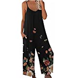 Jumpsuits for Women Summer Casual Wide Leg Jumpsuits Plus Size One Piece Dressy Stretchy Jumpsuits Rompers Overalls G Black