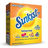 Sunkist Soda Variety Pack, Singles To Go Orange, Strawberry, Grape and Peach (30 Total Sticks)