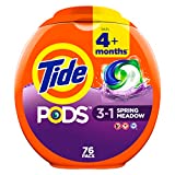 Tide PODS Liquid Laundry Detergent Soap Pacs, HE Compatible, Powerful 3-in-1 Clean in one Step, Spring Meadow Scent, 76 Count