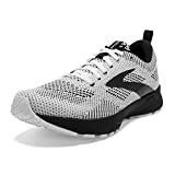 Brooks Revel 5 Sneakers for Women Offers Rubber Outsole, Lace-Up Closure, and Arrow-Point Outsole Pattern White/Black 10 B – Medium