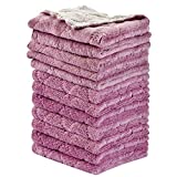 OstWony 12PCS Super Absorbent Cleaning Cloths, Kitchen Towels Dish Towels, Multipurpose Reusable Dish Cloths, Double-Sided Microfiber Cleaning Rags for Furniture, Car, Tea, Bowl, 10x 6 inch，