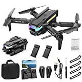 Drone with Camera, Remote Control Foldable Drone with Dual 4K HD FPV Camera – Altitude Hold, Headless Mode, One Key Start Speed Adjustment, Trajectory Flight, Birthday Gifts for Boys Girls #C