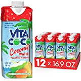 Vita Coco Coconut Water, Peach & Mango – Naturally Hydrating Electrolyte Drink – Smart Alternative to Coffee, Soda, and Sports Drinks – Gluten Free – 16.9 Ounce (Pack of 12)