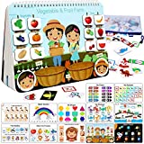 Busy Book for Kids, Montessori Toys for Toddlers, Autism Sensory Educational Toys, 12 Pages Toddler Preschool Activity Binder and Early Learning Toys Book – for Boys & Girls Develops Fine Motor Skills