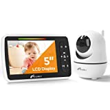 iFamily Baby Monitor with Camera and Audio – 5 inch Video Baby Monitor with Remote Pan/Tilt, VOX Mode, Night Vision, Two-Way Talk, Feeding Reminder, Temperature, Build in Lullabies, Long Range