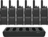Cobra PX650 BCH6 – Professional/Business Walkie Talkies for Adults – Rechargeable, 300,000 sq. ft/25 Floor Range Two-Way Radio Set (6-Pack), Black