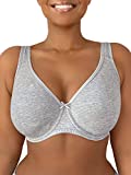 Fruit of the Loom womens Plus-size Cotton Unlined Underwire Full Coverage Bra, Heather Grey, 42D US