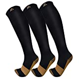 FuelMeFoot 3 Pack Copper Compression Socks – Compression Socks Women & Men Circulation – Best for Medical,Running,Athletic