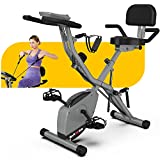 BARWING Stationary Exercise Bike for Home Workout | 4 IN 1 Foldable Indoor Cycling Spin Bike for Seniors | 330LB Capacity, 16-Level Magnetic Resistance, Seat Backrest Adjustments